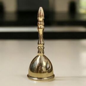 Brass Hand Bell 5.25"Inch for Seniors Bedside, Teacher Classroom Bell, Dinner Bell, Tibetan Bells, Meditation Bell, Gift for Bedridden Mom