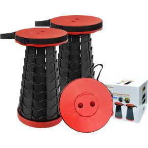 Upgraded Collapsible Stool Thickened Set of 2, Portable Stool Folding Stool, Foldable Chair for Camping Fishing Hiking BBQ and Outdoor Activities - Max 400lbs