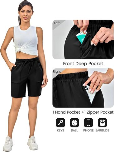 Little Donkey Andy Women's Quick Dry Cool Running Shorts Stretch Lightweight Jogger Athletic Hiking Capri Pant in Kuwait