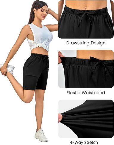 Little Donkey Andy Women's Quick Dry Cool Running Shorts Stretch Lightweight Jogger Athletic Hiking Capri Pant in Kuwait