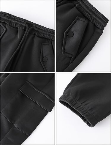 Girls Cargo Pants Kids Jogger Slim Fit with Pockets Quick Dry Drawstring High Waisted Sweatpants 7-14Y in Kuwait