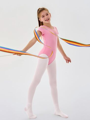 Haloumoning 2 Pairs Girls Ballet Dance Tights Kids Ultra Soft Footed Anti-Sprain Tights Stockings 4-14 Years in Kuwait