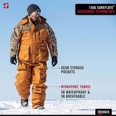Striker Men's Trekker Durable Windproof Water-Resistant Insulated Outdoor Ice Fishing Bib with Sureflote Flotation Technology in Kuwait