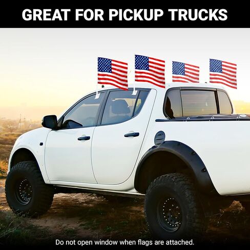 G128 2 Pack: American USA Car Flag | 11x17 In | Double LiteWeave Pro Series Double Sided Printed 150D Polyester | Flagpole Included | Perfect for Festival Celebrations, Parades in Kuwait