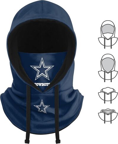 FOCO NFL Unisex-Adult Official Primary Logo Hooded Gaiter Balaclava Face Cover Neck Scarf in Saudi Arabia