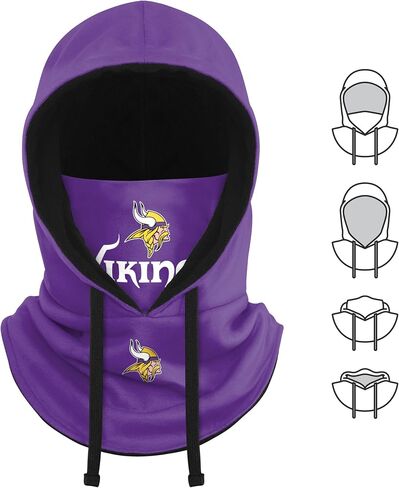 FOCO NFL Unisex-Adult Official Primary Logo Hooded Gaiter Balaclava Face Cover Neck Scarf in Saudi Arabia