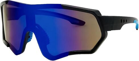 Calabria 7754RV Shield Cycling Sunglasses Mens Womens Mirrored Outdoor Sport Sun Wrap Around Shades UV400 Fishing in Kuwait