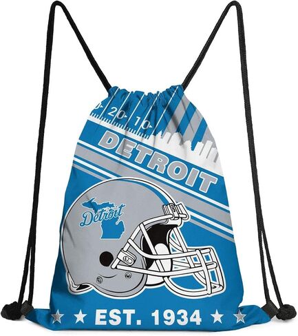 Detroit Football Gym Drawstring Bags, Sports Fans Drawstring Bag Sport String Backpacks for Player, Football Keepsake Fans Gifts Bags in Saudi Arabia