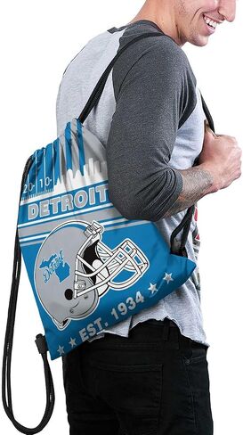 Detroit Football Gym Drawstring Bags, Sports Fans Drawstring Bag Sport String Backpacks for Player, Football Keepsake Fans Gifts Bags in Saudi Arabia