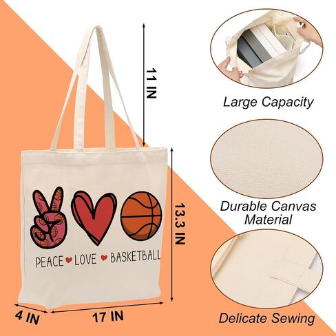 Sports Canvas Tote Bag, Soccer Gifts, Tennis Gifts, Softball Gifts, Travel Beach Bag, Reusable Grocery Shopping Bag in Saudi Arabia