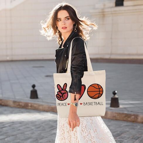 Sports Canvas Tote Bag, Soccer Gifts, Tennis Gifts, Softball Gifts, Travel Beach Bag, Reusable Grocery Shopping Bag in Saudi Arabia