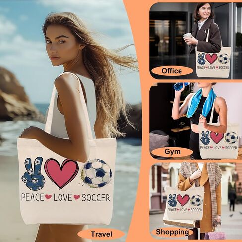 Sports Canvas Tote Bag, Soccer Gifts, Tennis Gifts, Softball Gifts, Travel Beach Bag, Reusable Grocery Shopping Bag in Saudi Arabia