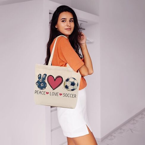 Sports Canvas Tote Bag, Soccer Gifts, Tennis Gifts, Softball Gifts, Travel Beach Bag, Reusable Grocery Shopping Bag in Saudi Arabia