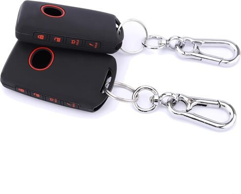 TANDRIVE Key Fob Cover for 2024-2019 Mazda CX-5 CX-30 CX-50 CX90 3 6 CX-9 MX-5 Miata, Silicone, 4-Button, 2-Pack, Black in Saudi Arabia
