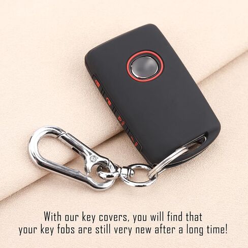 TANDRIVE Key Fob Cover for 2024-2019 Mazda CX-5 CX-30 CX-50 CX90 3 6 CX-9 MX-5 Miata, Silicone, 4-Button, 2-Pack, Black in Saudi Arabia