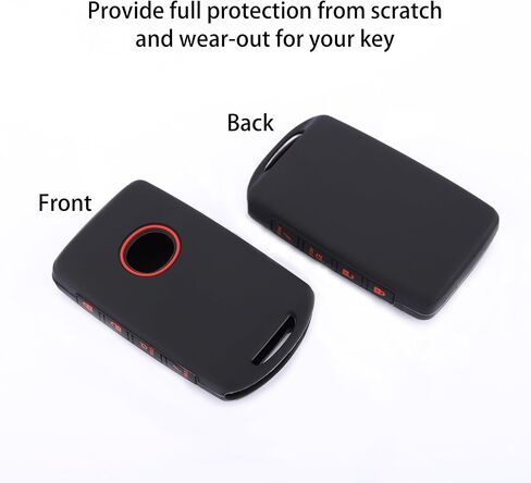TANDRIVE Key Fob Cover for 2024-2019 Mazda CX-5 CX-30 CX-50 CX90 3 6 CX-9 MX-5 Miata, Silicone, 4-Button, 2-Pack, Black in Saudi Arabia