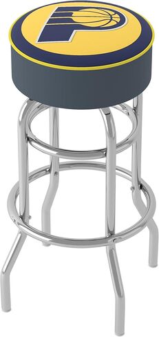 Trademark Global Bar Stool - Indiana Pacers Logo Stool with Foam Padded Seat - Swivel Chair for Game Room, Garage, or Home Bar in Saudi Arabia