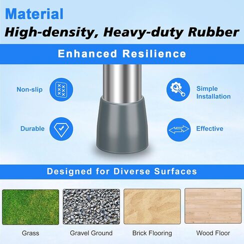 supregear Walker Tips - Heavy Duty Rubber Replacement Tips for Walkers, Commodes and Shower Chairs, Tool-Free Walker Feet Accessories, (1'', Pack of 4) in Kuwait