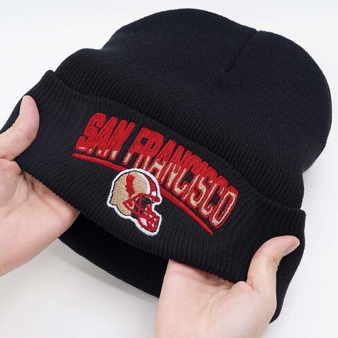 Football Fans Embroidered Beanie Hat, Football Team City Skull Beanie Hats Christmas Best Gift for Men Women in Saudi Arabia