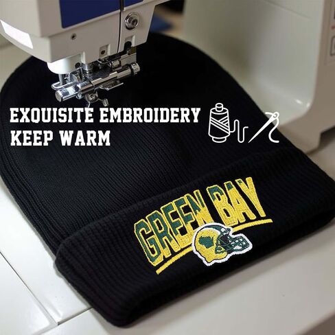 Football Fans Embroidered Beanie Hat, Football Team City Skull Beanie Hats Christmas Best Gift for Men Women in Saudi Arabia