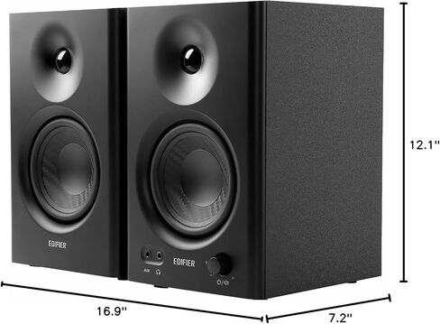 Edifier MR4 Powered Studio Monitor Speakers, 4" Active Near-Field Reference Speaker - Black (Pair) in Saudi Arabia