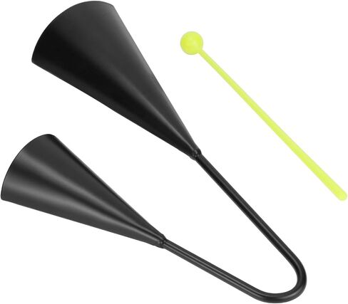 QWORK Two Tone Traditional Latin Percussion Instrument, Handheld Powder Coated Steel with Plastic Stick in Saudi Arabia