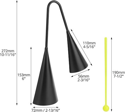 QWORK Two Tone Traditional Latin Percussion Instrument, Handheld Powder Coated Steel with Plastic Stick in Saudi Arabia