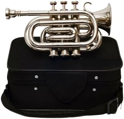 Piccolo Bb Trumpet Premium Kit for Beginners & Students, Brass Musical Instrument with Sturdy Case, 7C Mouthpiece, Complete Cleaning Set Open Box Special in Saudi Arabia
