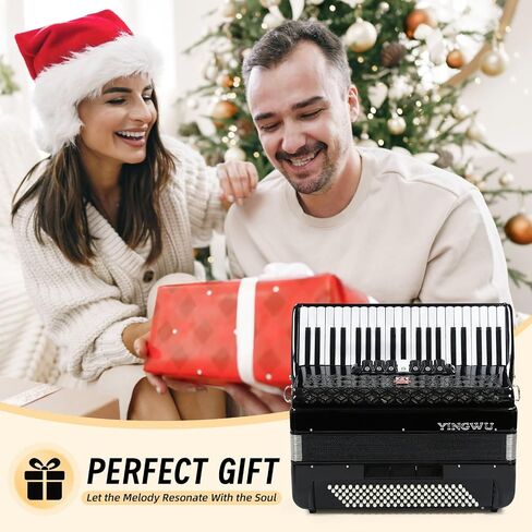 Accordion, 41 Keys 120 Bass Accordion, Premium Accordion for Beginners and Professionals, Comes with Backpack and Accordion Strap (Black) in Saudi Arabia