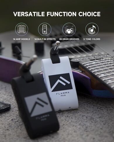 FLAMMA Guitar Headphone Amp Portable with 28 Drum Grooves 14 Built-in Effects 14 Amplifier Models 5 Tone Colors Support Bluetooth USB Audio Recording and Playback OTG Function Home Practice in Kuwait