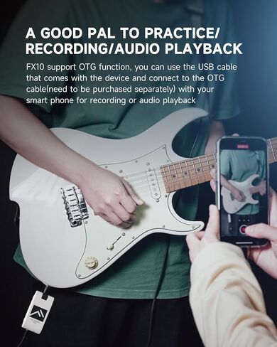 FLAMMA Guitar Headphone Amp Portable with 28 Drum Grooves 14 Built-in Effects 14 Amplifier Models 5 Tone Colors Support Bluetooth USB Audio Recording and Playback OTG Function Home Practice in Kuwait