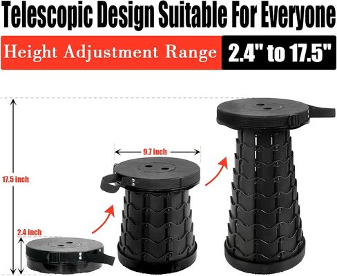Upgraded Collapsible Stool Thickened Set of 2, Portable Stool Folding Stool, Foldable Chair for Camping Fishing Hiking BBQ and Outdoor Activities - Max 400lbs in Saudi Arabia