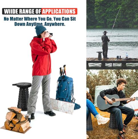 Upgraded Collapsible Stool Thickened Set of 2, Portable Stool Folding Stool, Foldable Chair for Camping Fishing Hiking BBQ and Outdoor Activities - Max 400lbs in Saudi Arabia