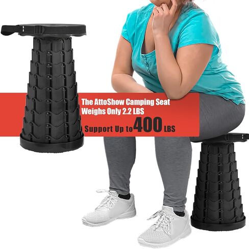 Upgraded Collapsible Stool Thickened Set of 2, Portable Stool Folding Stool, Foldable Chair for Camping Fishing Hiking BBQ and Outdoor Activities - Max 400lbs in Saudi Arabia