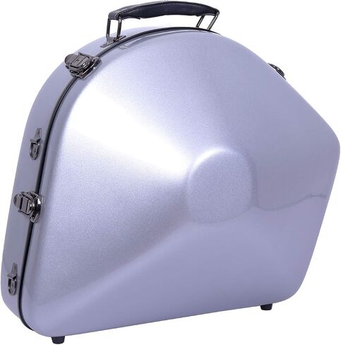 Crossrock French Horn Case, Fiberglass Hardshell Bell Detachable Hard Case With Backpack Straps, Silver (CRF1000FHDSL) in Saudi Arabia