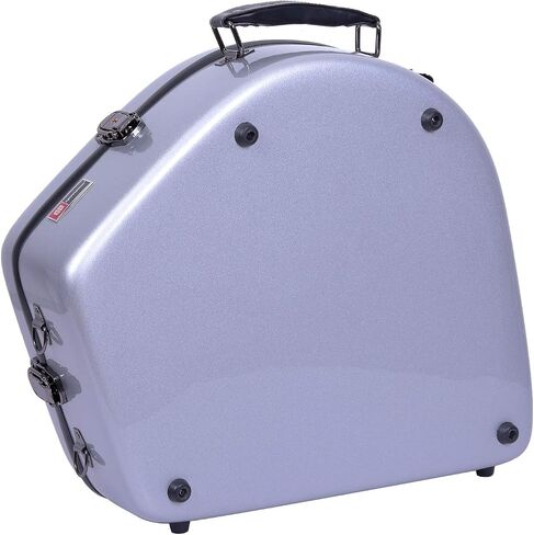Crossrock French Horn Case, Fiberglass Hardshell Bell Detachable Hard Case With Backpack Straps, Silver (CRF1000FHDSL) in Saudi Arabia