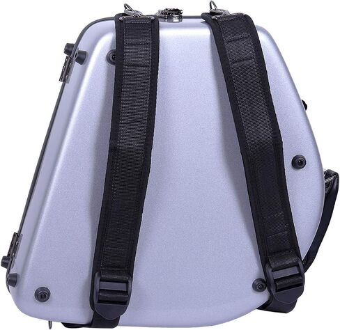 Crossrock French Horn Case, Fiberglass Hardshell Bell Detachable Hard Case With Backpack Straps, Silver (CRF1000FHDSL) in Saudi Arabia