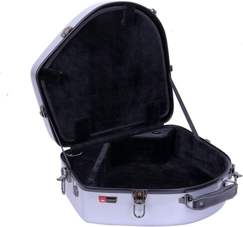 Crossrock French Horn Case, Fiberglass Hardshell Bell Detachable Hard Case With Backpack Straps, Silver (CRF1000FHDSL) in Saudi Arabia
