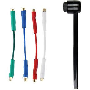 Turntable Phonograph Lead Wires Stylus Cleaning Brush Kit, OFC Audiophile grade tonearm Cable for Turntable Record Players, Turntable Stylus Cleaning Brush for Record Needles