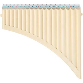 Pan Flute, 18 pipe panflute Flute Instrument Flute with Mouthpiece for students and beginners (Off White)