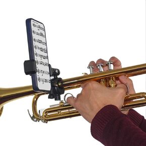 Phone Lyre for Trumpet, Phone Holder for Military Trumpeters, Lightweight & Sturdy, 360° Adjustable, Compatible with 4-7 Inch Phones, Perfect for Accompaniment, Sheet Music Viewing & Video Recording