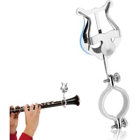 Clarinet Lyre Holder Music Clip-for Marching Band -6.02Inch Clarinet Lyre Music Clip Clarinet Sheet Music Clip stand- Music Book Clip for Practicing Beginners White
