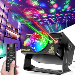 Disco Lights, Party Lights caivimvn Strobe Light Sound Activated LED DJ Lights Multiple Patterns with Remote Control for Parties Home Show Bar Club Birthday DJ Pub Karaoke Christmas Holiday