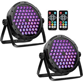 90W 60LEDs Par Lights 2Pack - RGB Stage Par Lights Sound Activated by Remote & DMX Control Uplights for Events Church Wedding Music Dance Show DJ Party Lighting
