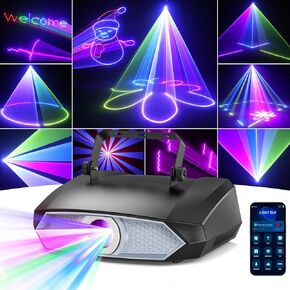 DJ Laser Light with App Control, 3D Animation Laser Machine,Laser Light Show Projector Support Manual Graffiti, Text Playback, and Personalized Programming,Suitable for DJ Parties, KTV Bars and Events