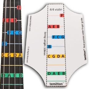Non-Adhesive Violin Finger Guide for Adult/Kids Beginner, Static Cling Sheet, Fingerboard Stickers, Notes practice tape (Type B_Note Names, 4/4 full size) in Saudi Arabia