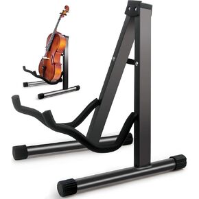 Cello Stand,A-Frame Folding Violin Support Stand,Cello Holder for 1/8-4/4 Cellos, Guitar Stand,Guitars for Acoustic, Electric Guitar,Bass,Guitar Holder Stand,Black