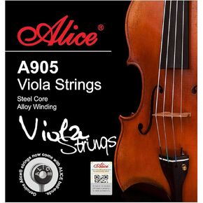 Alice Viola String 4/4 Full Strings Set Steel Core with Ni-Fe Winding, Nickel Plated Viola String with Ball End for 16" Viola