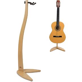 MUSO Guitar Bass Hanger Stand, Solid Wood Bow Holder Mermaid Shaped for Display and Storage, 42 inches Height Anti-scratched and Anti-bump, Deorate Studios, Living room and Stage (Black Walnut, 1)
