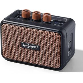 Leo Jaymz Mini Guitar Amplifier - 5W Dual Speaker BT Wireless Guitar Amp， Rechargeable Battery, Clean/Overdrive Modes, Headphone Jack,Ideal for Practice & Performance (Orange)
